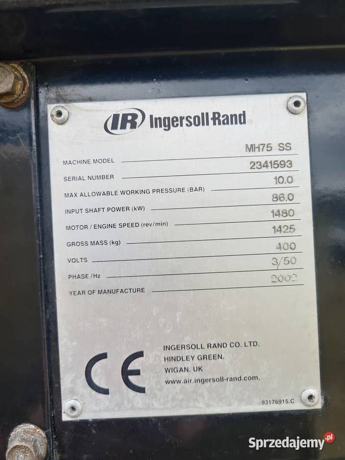 Αεροσυμπιεστής Kompresor śrubowy INGERSOLL RAND MH75: φωτογραφία 5