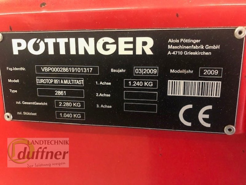 Χορτοσυλλέκτης Pöttinger Eurotop 851: φωτογραφία 6