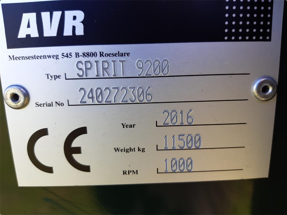 Πατατοεξαγωγέας AVR
SPIRIT 9200: φωτογραφία 15