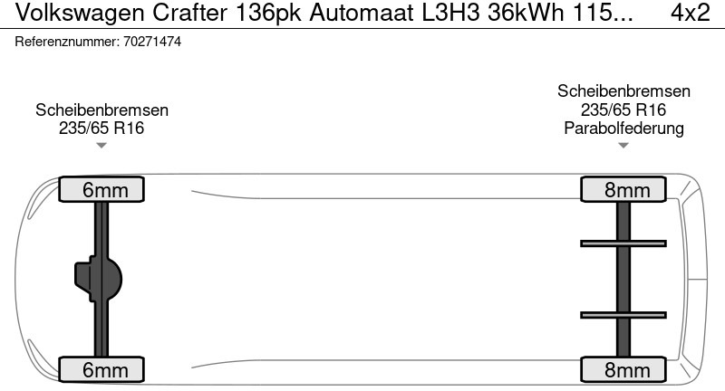 Βαν, Ηλεκτρικό van Volkswagen Crafter 136pk Automaat L3H3 36kWh 115km WLTP Airco Cruise Camera Navi LED L2H2 11m3 Airco Cruise control: φωτογραφία 21