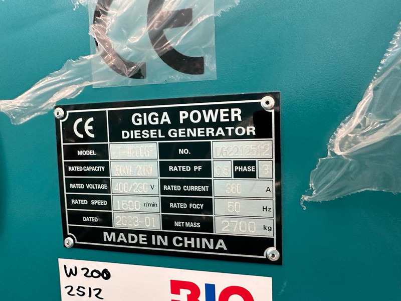 Καινούριο Βιομηχανική γεννήτρια Giga power Giga power 250 kVa silent generator set - LT-W200GF: φωτογραφία 9