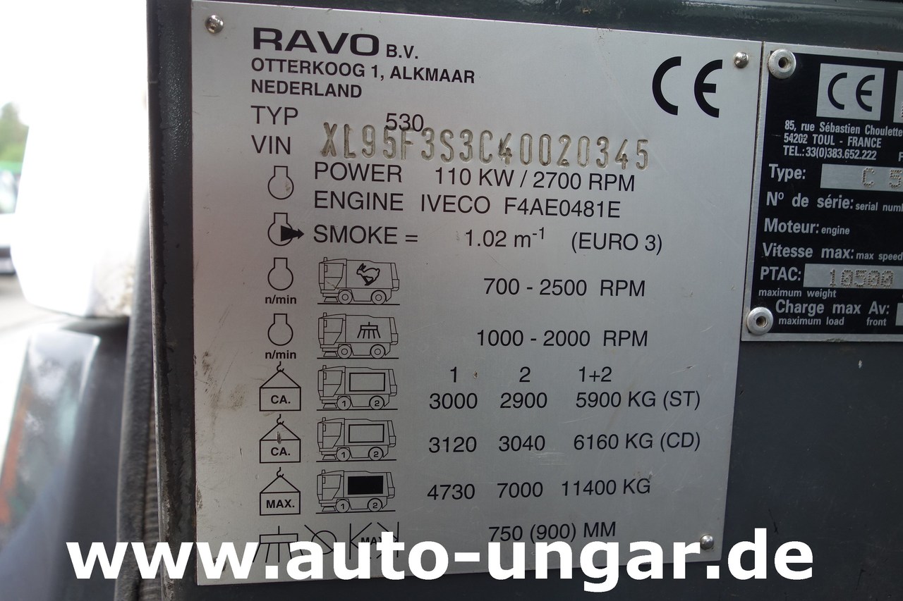 Σάρωθρο δρόμων Ravo C540 Kehrmaschine Hydrostat - Klima - 1. Hand: φωτογραφία 12