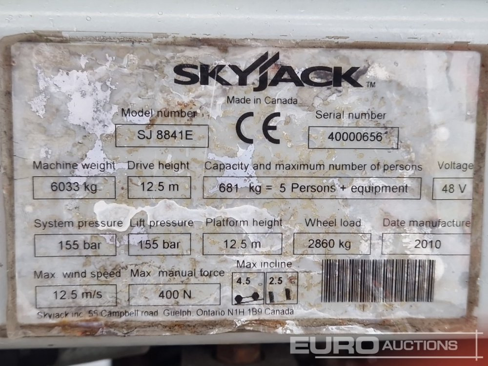 Πλατφόρμα εναέρια 2010 SkyJack SJ8841E: φωτογραφία 25