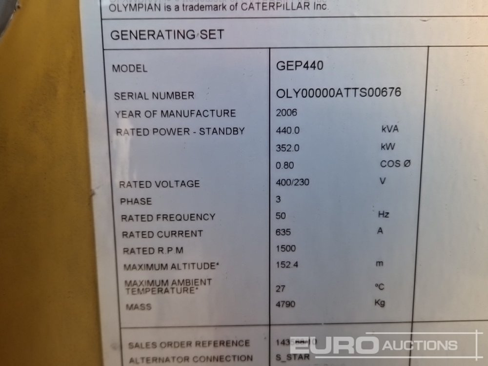 Βιομηχανική γεννήτρια Olympian 440kVA Generator, Perkins Engine: φωτογραφία 23